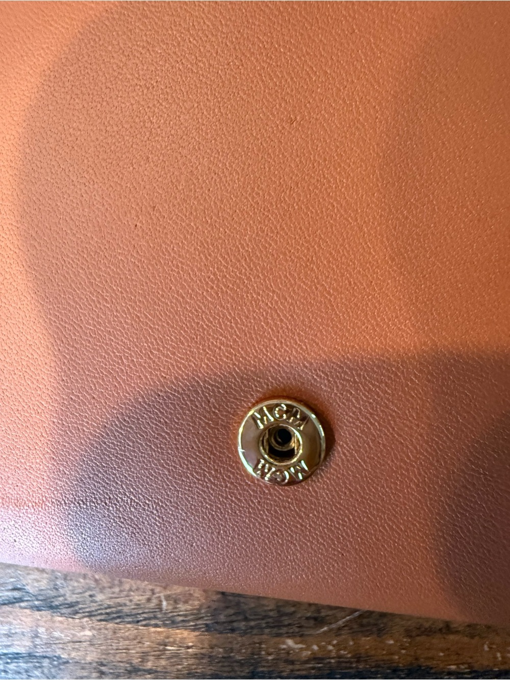 MCM Tan Leather Zip Wallet with Embossed Logo - Picture 4 of 6